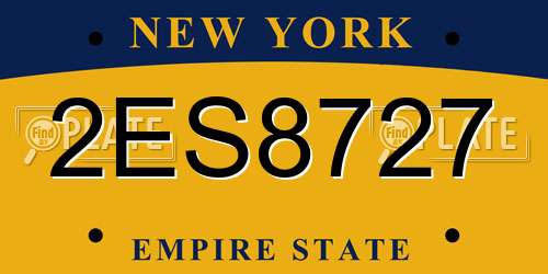2ES8727 New York License Plate