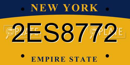 2ES8772 New York License Plate