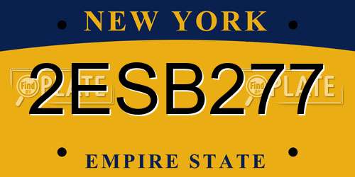 2ESB277 New York License Plate