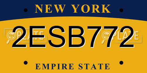 2ESB772 New York License Plate