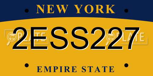 2ESS227 New York License Plate