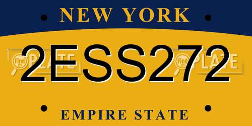 2ESS272 New York License Plate