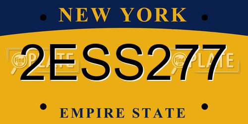2ESS277 New York License Plate