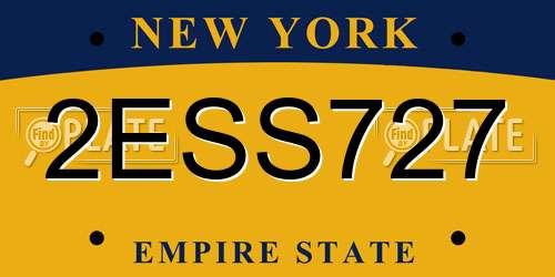 2ESS727 New York License Plate