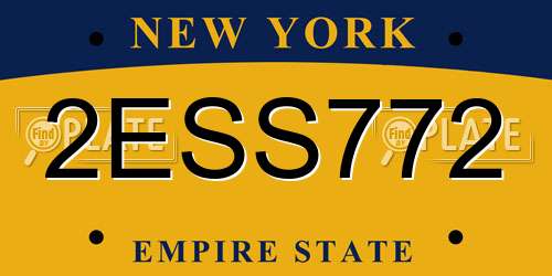 2ESS772 New York License Plate