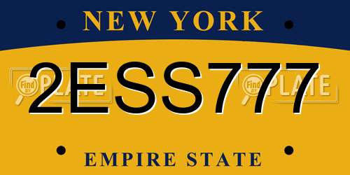 2ESS777 New York License Plate