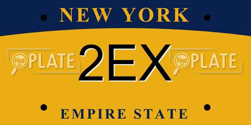2EX New York License Plate
