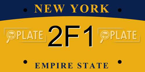 2F1 New York License Plate