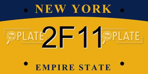 2F11 New York License Plate