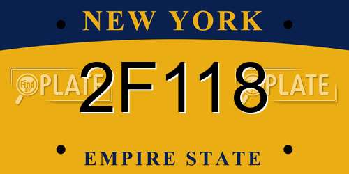 2F118 New York License Plate