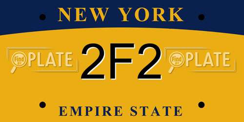 2F2 New York License Plate