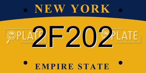 2F202 New York License Plate