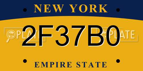 2F37B0 New York License Plate