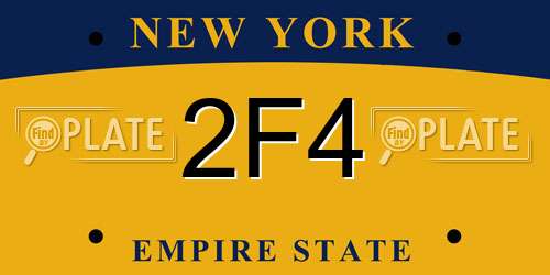 2F4 New York License Plate