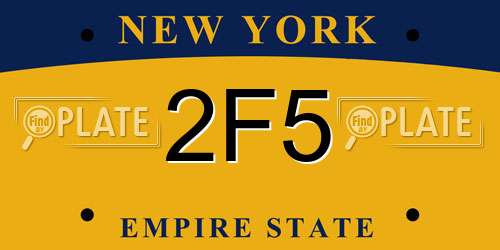 2F5 New York License Plate