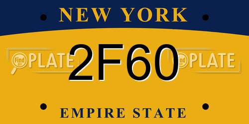 2F60 New York License Plate