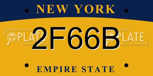 2F66B New York License Plate