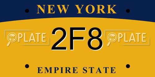 2F8 New York License Plate