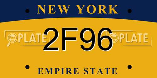 2F96 New York License Plate