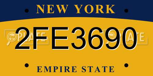 2FE3690 New York License Plate