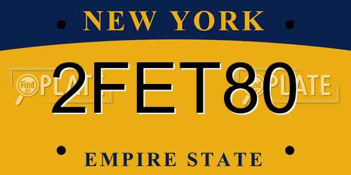 2FET80 New York License Plate