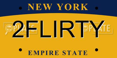 2FLIRTY New York License Plate