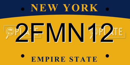 2FMN12 New York License Plate