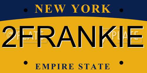 2FRANKIE New York License Plate
