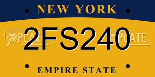 2FS240 New York License Plate
