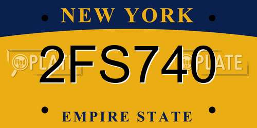 2FS740 New York License Plate
