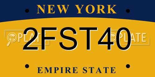 2FST40 New York License Plate