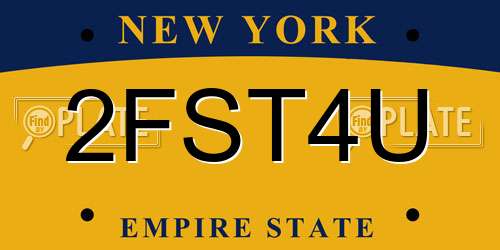 2FST4U New York License Plate