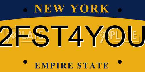 2FST4YOU New York License Plate