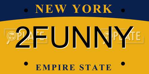 2FUNNY New York License Plate