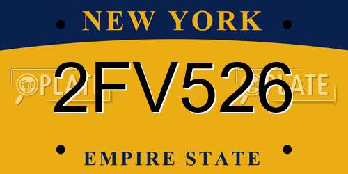2FV526 New York License Plate