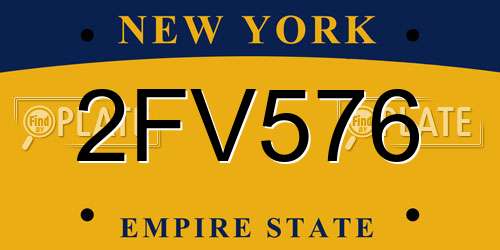 2FV576 New York License Plate