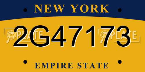 2G47173 New York License Plate