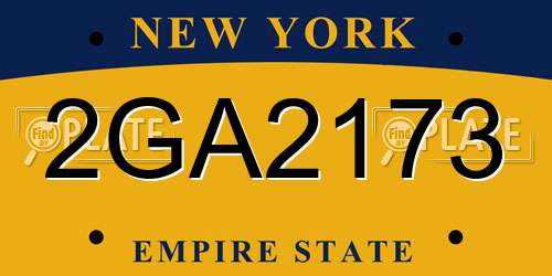 2GA2173 New York License Plate