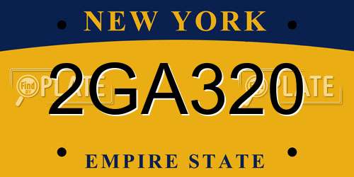 2GA320 New York License Plate