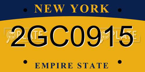 2GC0915 New York License Plate
