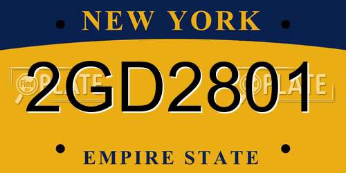 2GD2801 New York License Plate