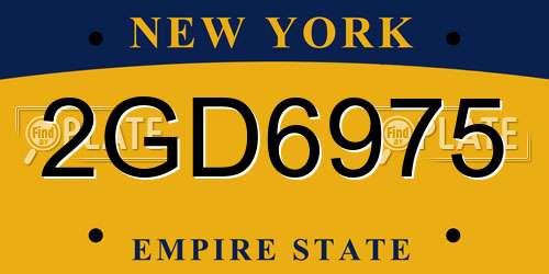 2GD6975 New York License Plate