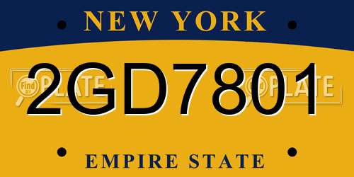 2GD7801 New York License Plate