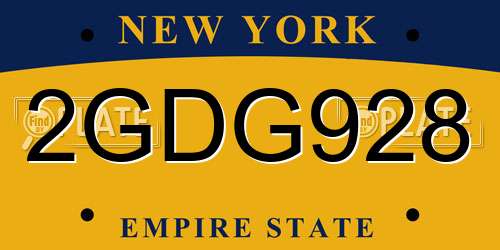 2GDG928 New York License Plate
