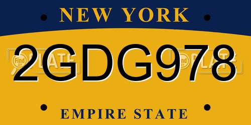 2GDG978 New York License Plate