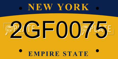 2GF0075 New York License Plate