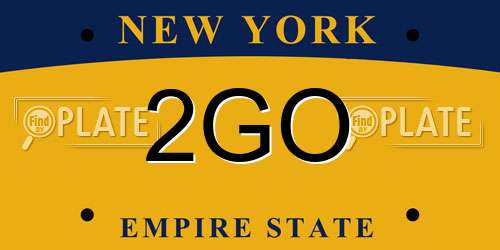 2GO New York License Plate