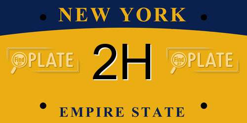 2H New York License Plate