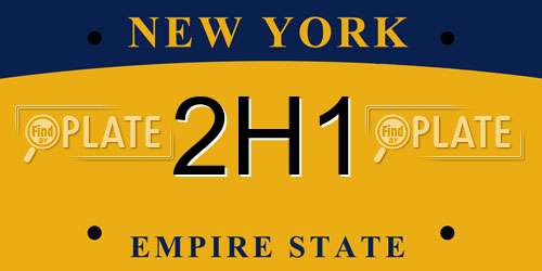 2H1 New York License Plate