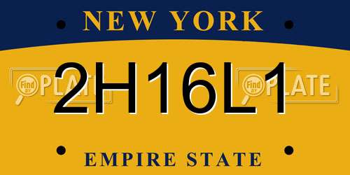 2H16L1 New York License Plate